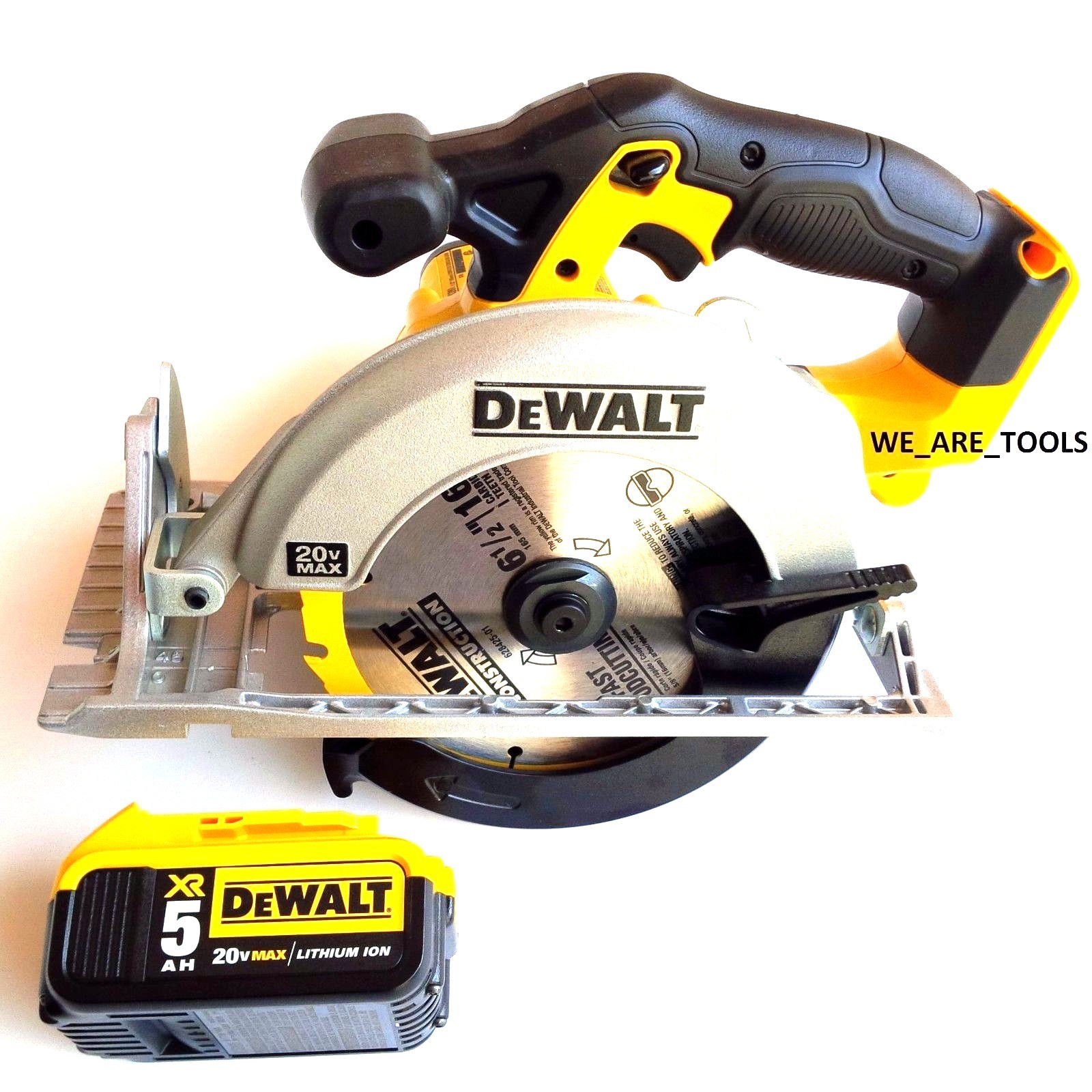 Dewalt DCS391 20V Cordless 6 1/2&Prime; Circular Saw, 1) DCB205 5.0 AH Battery 20 volt
