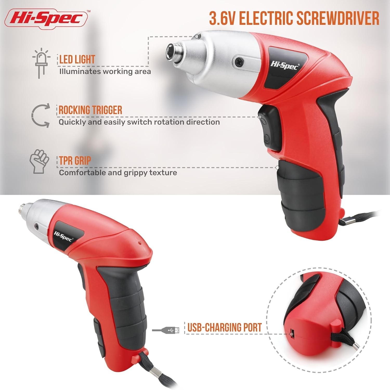 Electric Screwdriver Set Rechargeable Cordless Mini Drill 26 Bits Home Use