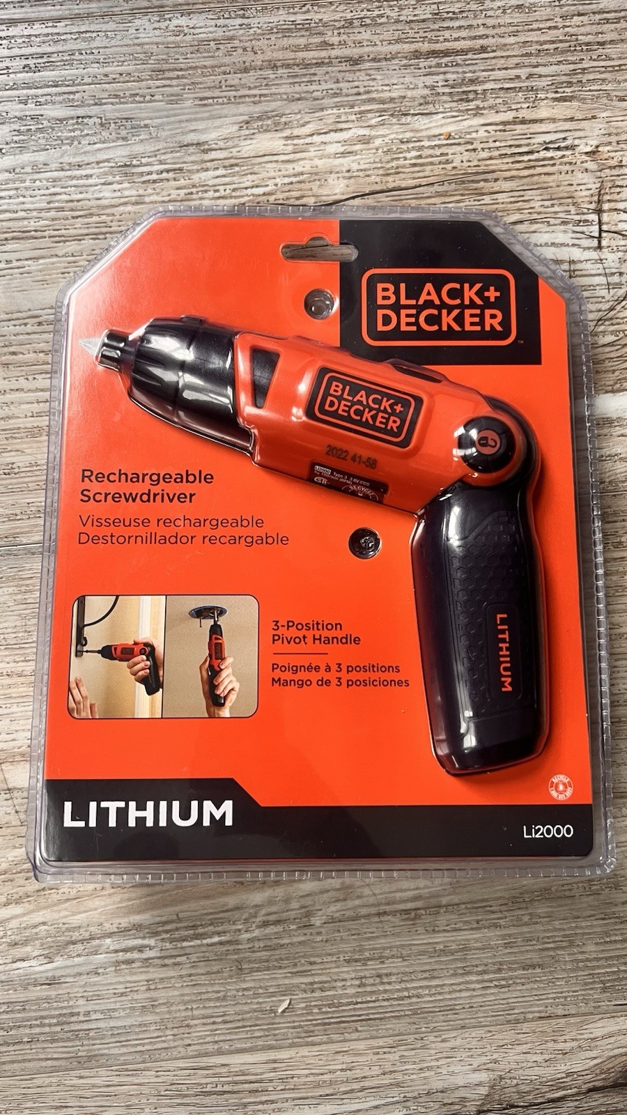 Black & Decker Li2000 3.6V 3-Position Pivoting Screwdriver Brand New