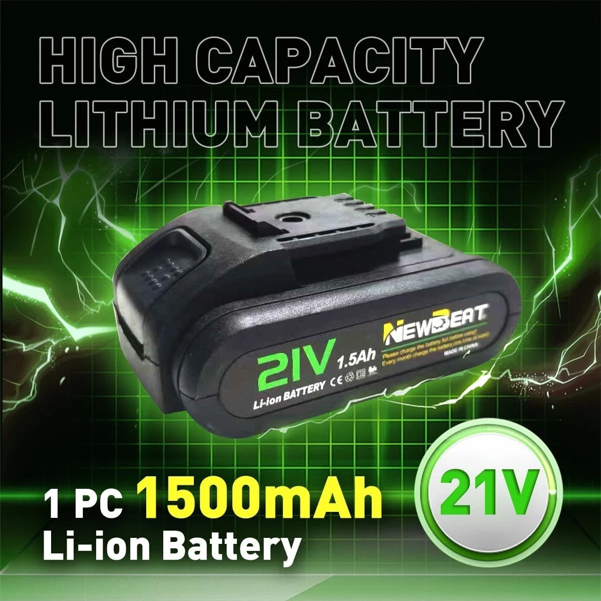 Portable 21V Cordless Drill Driver Electric Screwdriver w/ Built-in LED Light
