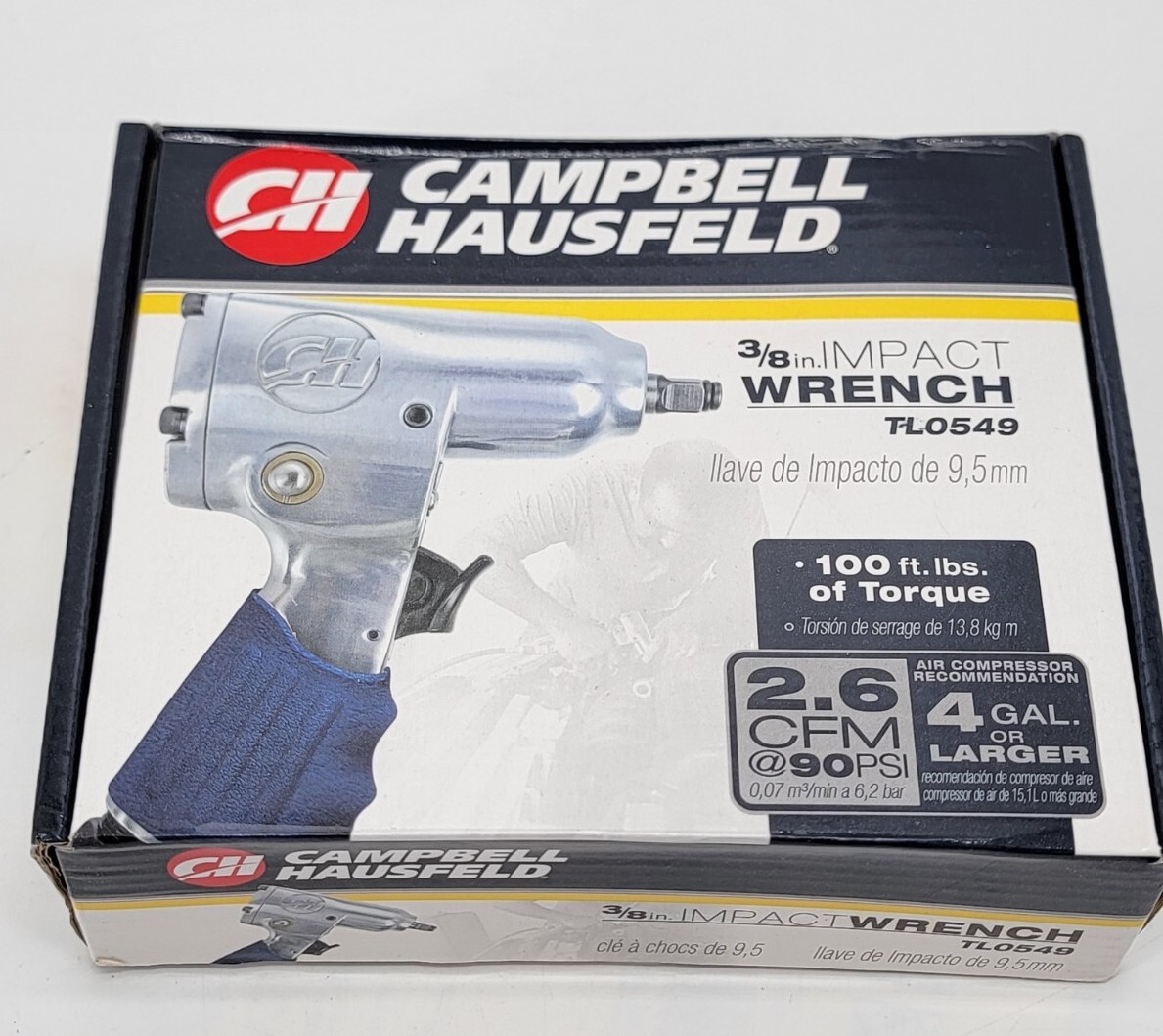 Campbell Hausfeld 3/8&Prime; Impact Wrench Model TL0549 New In Open Box