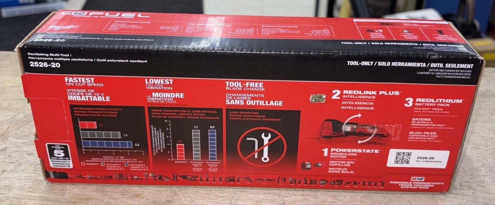 Milwaukee Tool 2526-20 M12 Fuel Oscillating Multi-Tool (Tool Only)