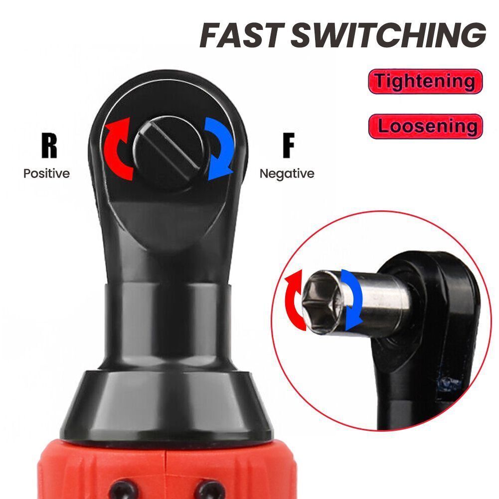 12V 3/8&Prime;&1/4&Prime; Electric Cordless Ratchet Wrench,45 ft-lbs w/ 7 Sockets 2 Battery