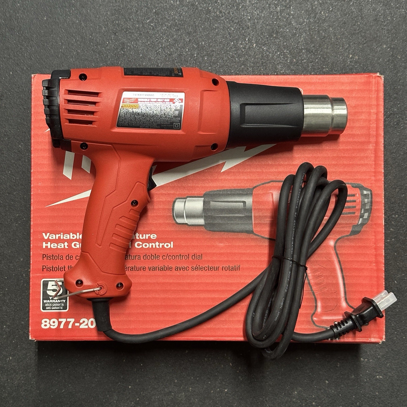 NEW Milwaukee 8977-20 Variable Temperature Heat Gun 11.6A 140-1040°F Corded