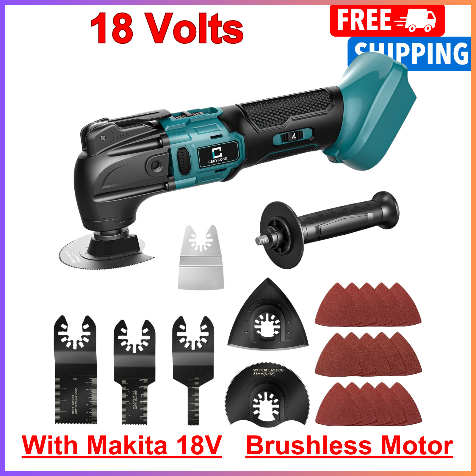 Cordless Oscillating Tool Compatible with Makita Battery, 21000 OPM Max, 18Volts
