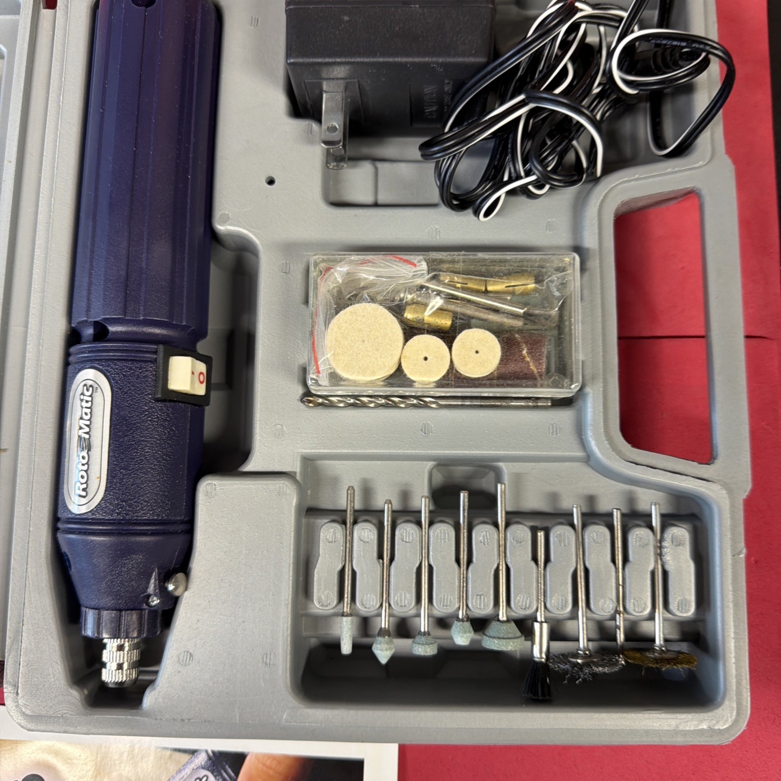ROTO MATIC high speed rotary tool 3.6v 10000 rpm lots of accessories With Case