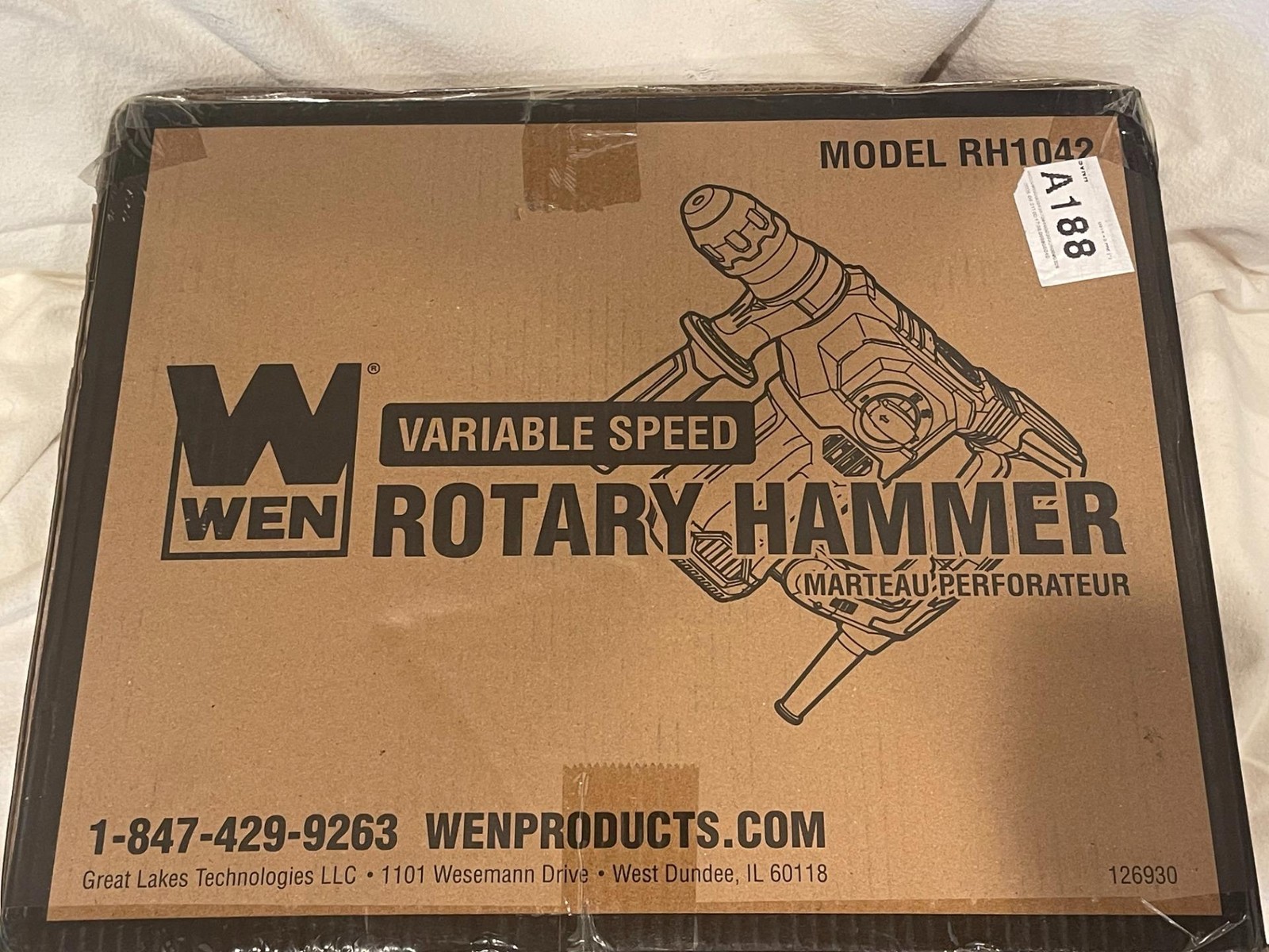 WEN RH1042 12-Amp 1-3/16-Inch Variable Speed SDS Plus Corded Rotary Hammer Kit