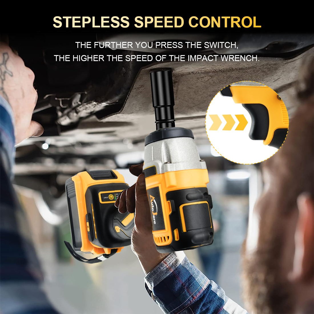 1/2&Prime; Brushless Cordless Impact Wrench for Dewalt 20V Max Battery (Tool Only)