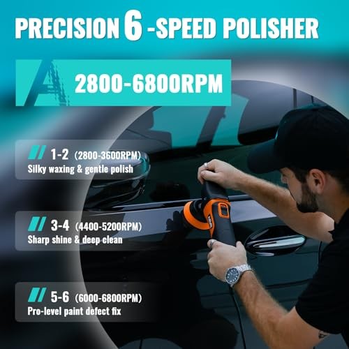 Mini Buffer Polisher, Rotary Car Buffer and Polisher Kit 6 Speeds, 1&Prime; /2&Prime; /3&Prime;