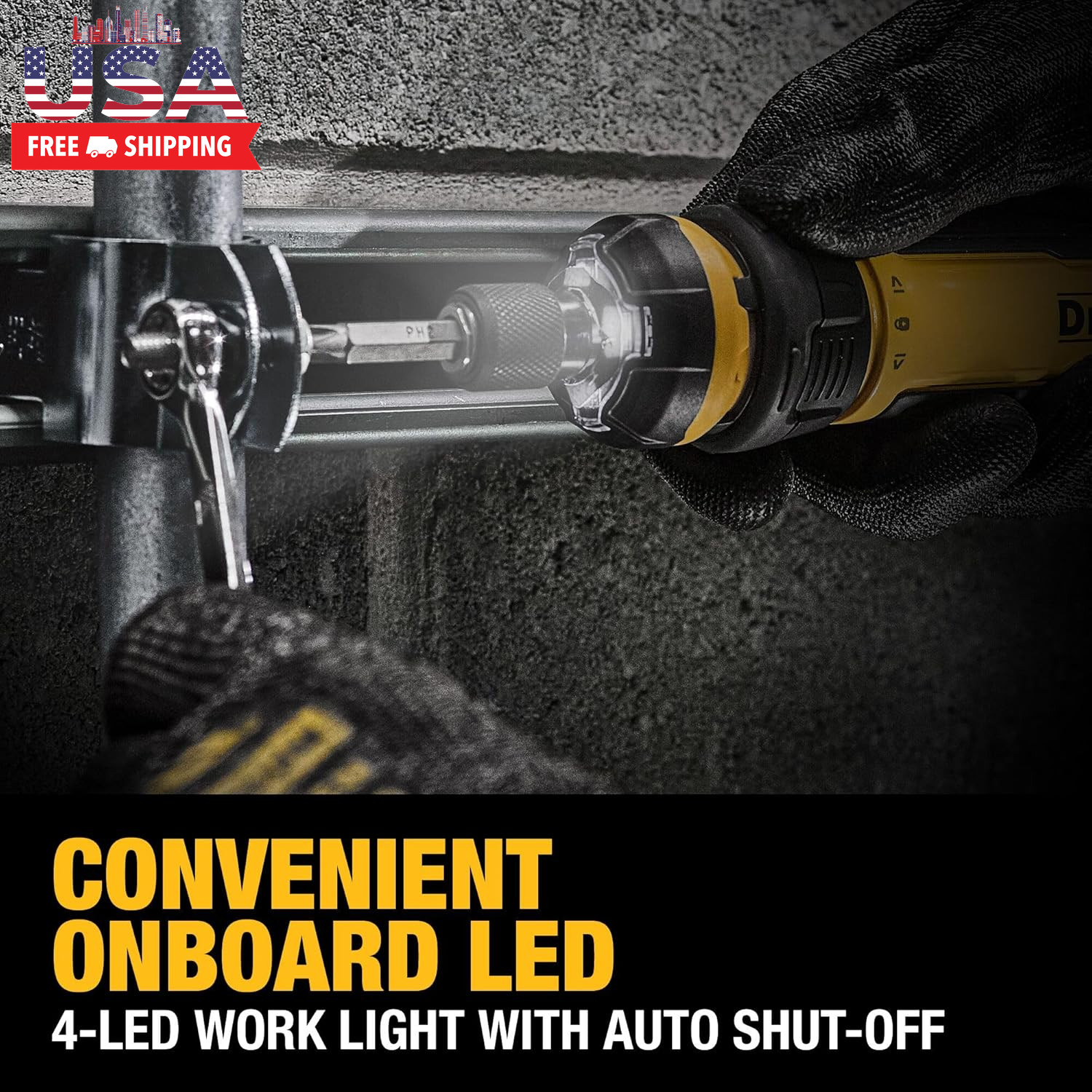 DEWALT Cordless Screwdriver, 4V USB Rechargeable Electric Screwdriver with 12 Pc