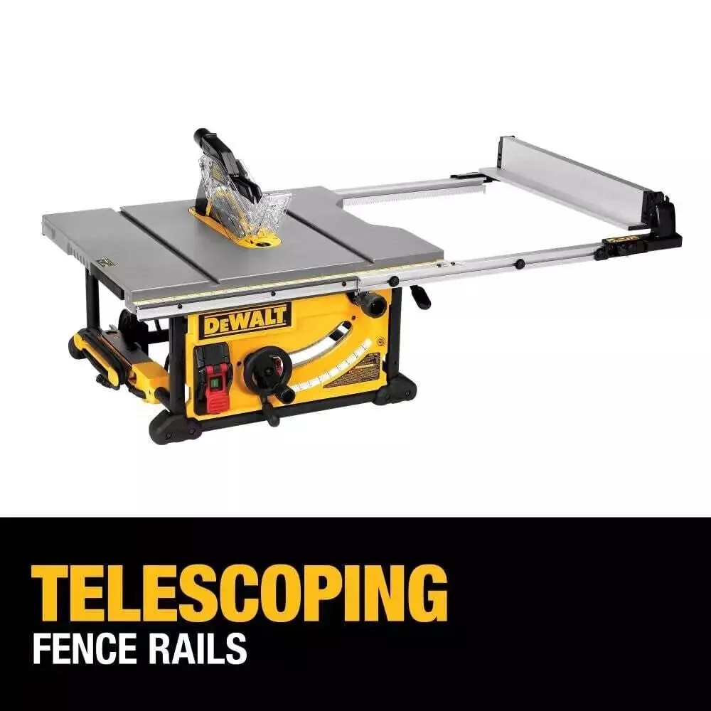 DEWALT DWE7491RS 10 in Jobsite Table Saw 32 1/2 in Rip Capacity & Rolling Stand