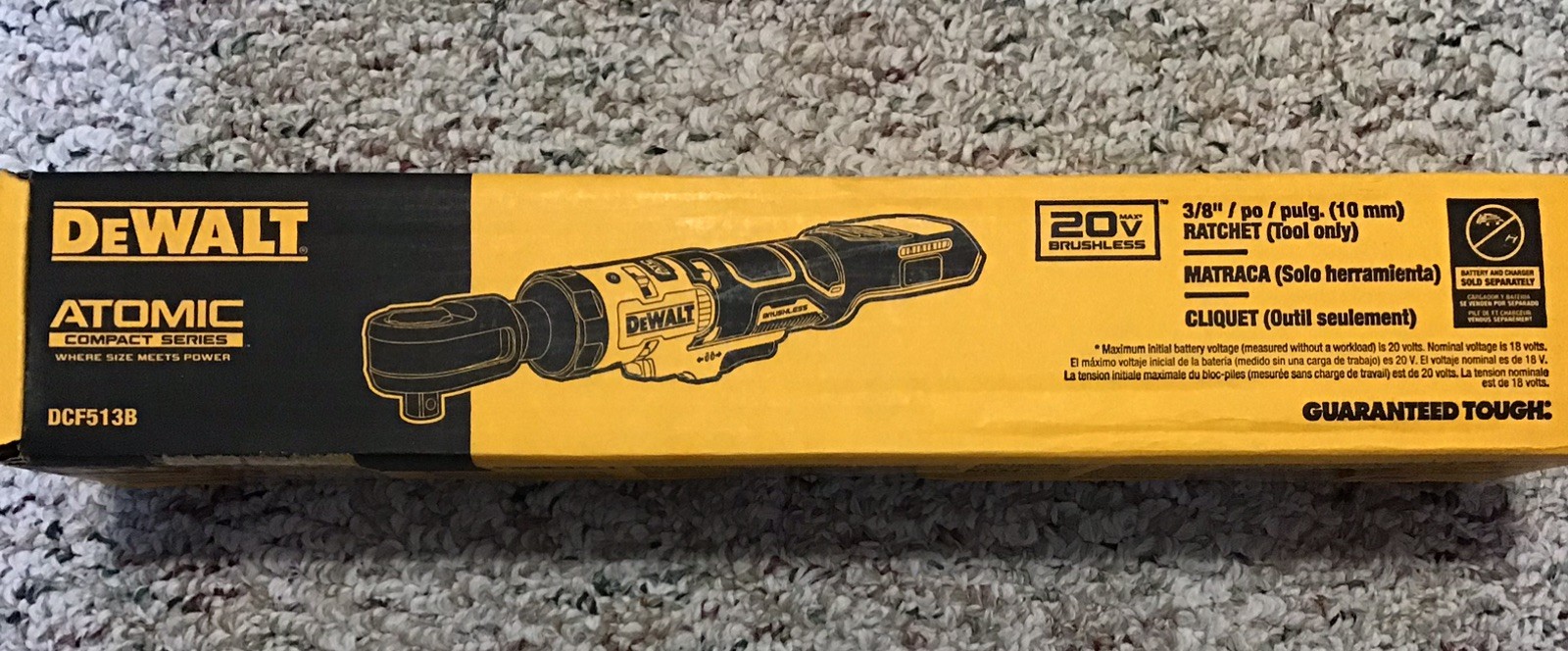 DEWALT ATOMIC COMPACT DCF513 20V MAX Brushless 3/8 » Ratchet DCF513B (Tool Only)