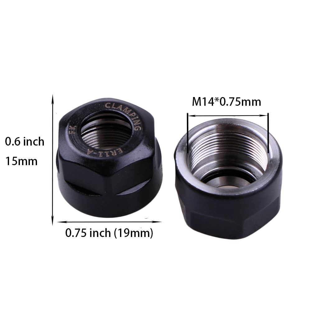 2 PCS ER11 A Type Collet Clamping Nut For CNC Milling Chuck Holder Lathe