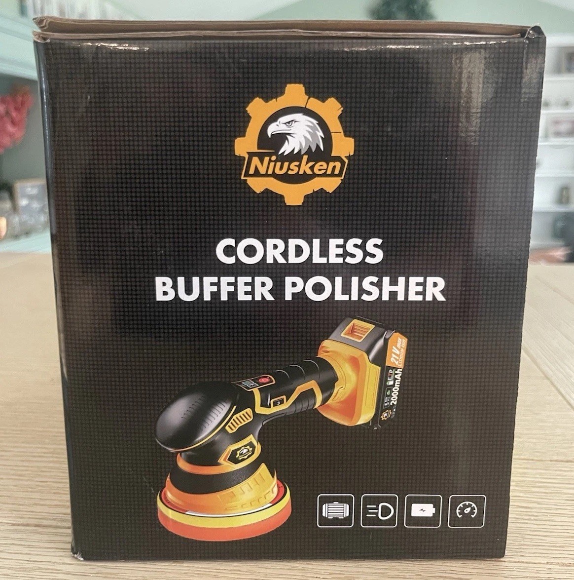 Niusken 21V Cordless Buffer Polisher Lithium-Ion Car Waxer Brushed Motor