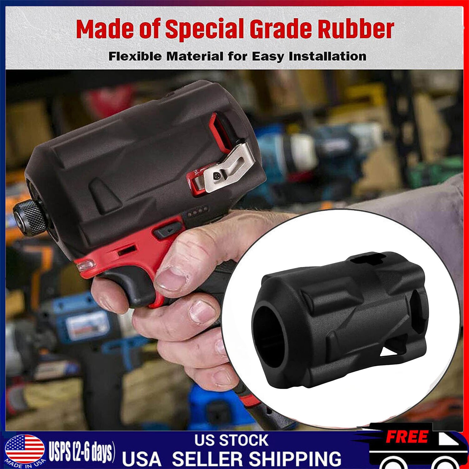 For Milwaukee M12 Protective Tool Boot FUEL Stubby Impact Wrenches 2554, 2555P