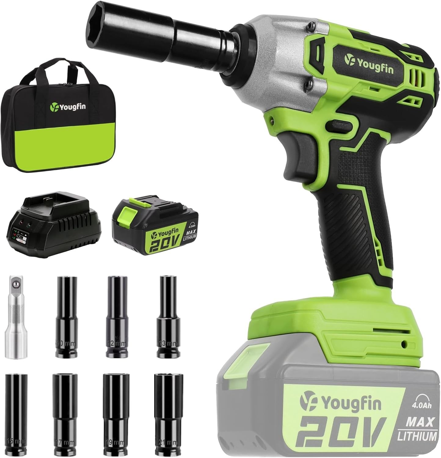 Cordless Impact Wrench 1/2 inch for Lug Nuts, 20V Brushless Power Impact Gun …