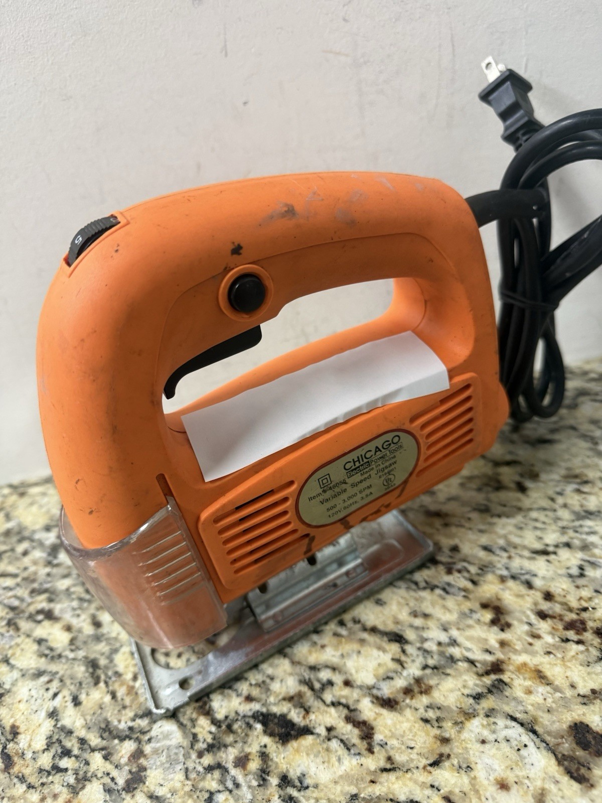 Chicago Electric Power Tools Jigsaw Variable Speed Power Tool Item 46055 Orange