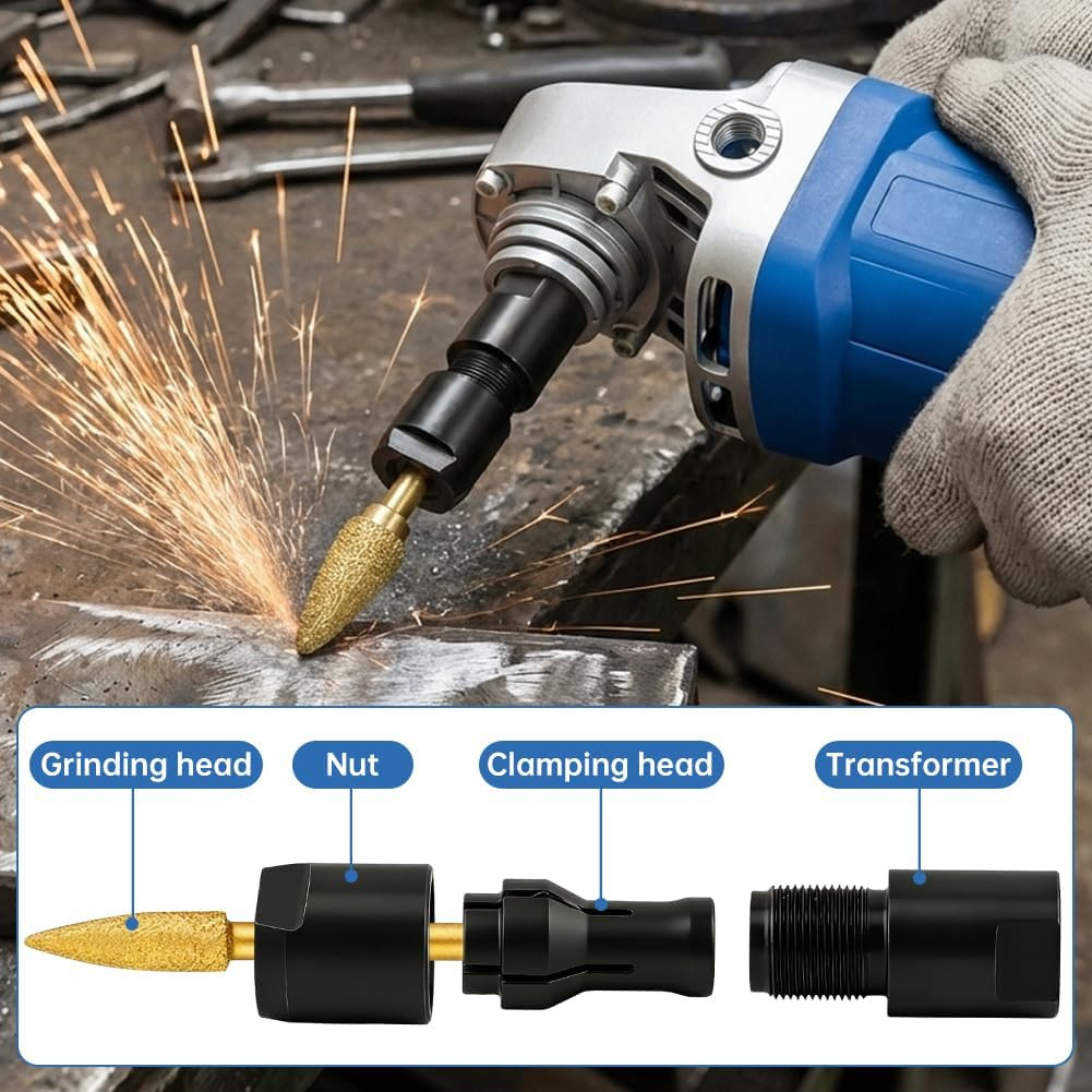 2-Pack Angle Grinder to Die Grinder Adapter, 5/8&Prime;-11 Thread to 1/4&Prime; (6Mm) & 1/8