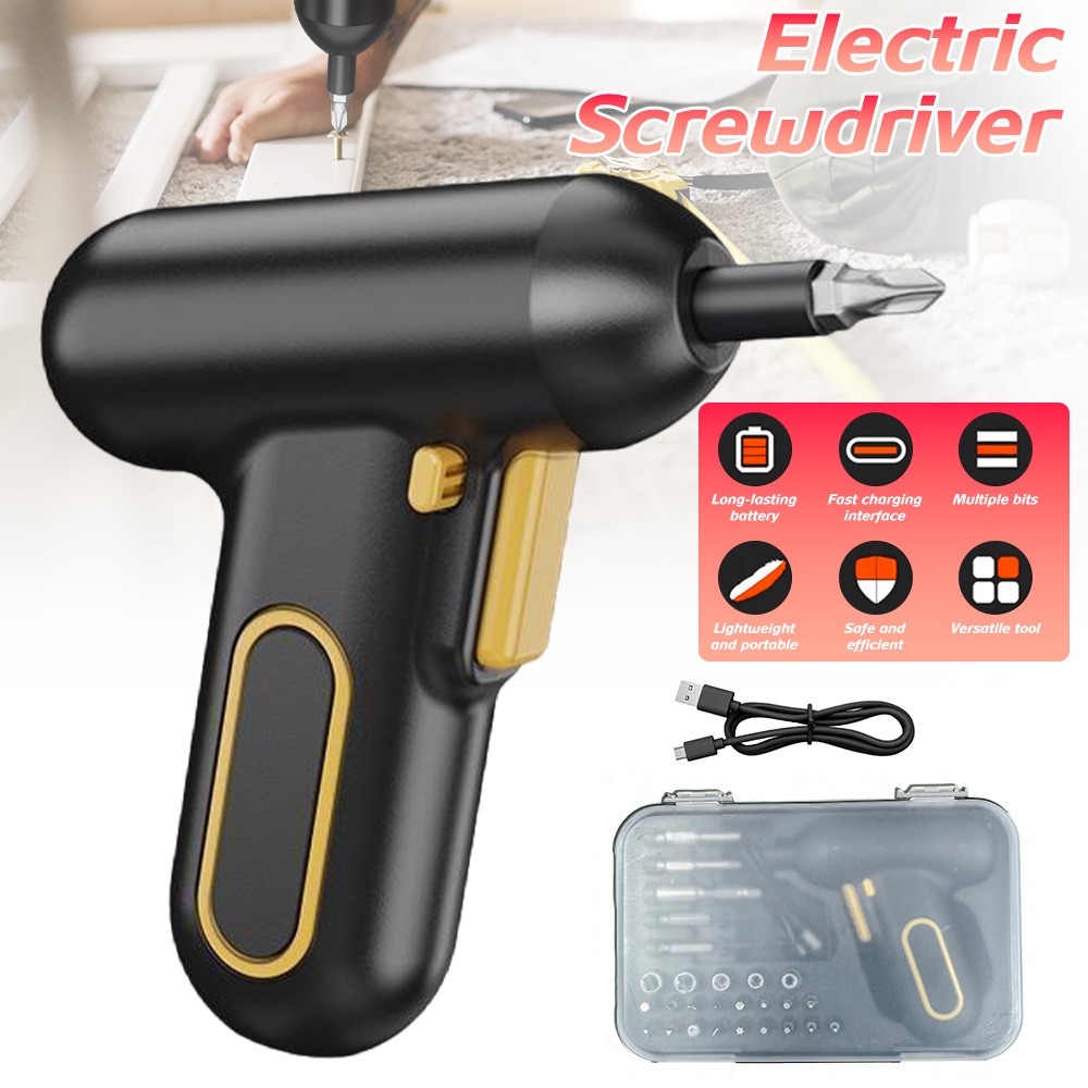 29IN1 Electric Screwdriver Rechargeable Cordless Drill Driver Power Tool Bit Set