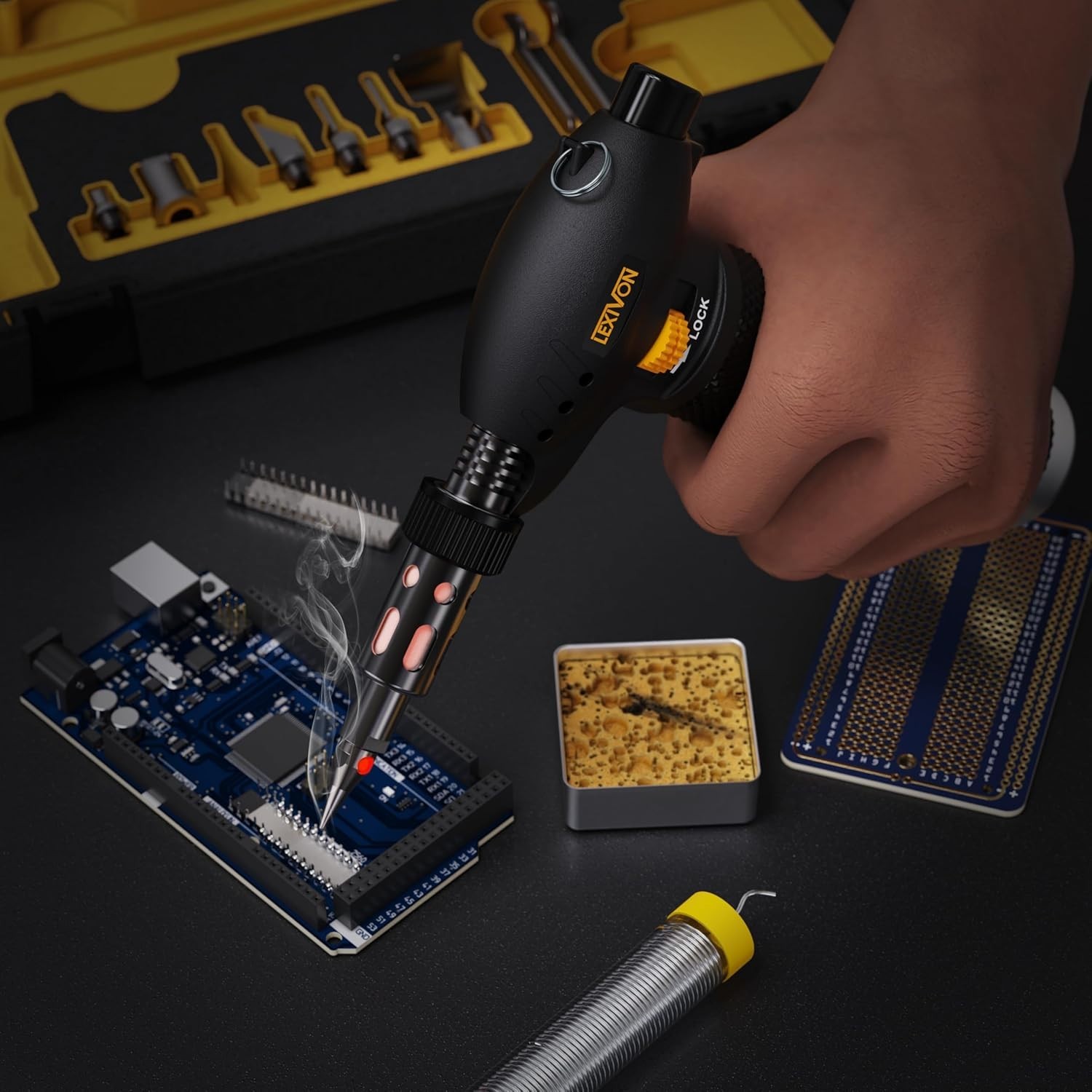 Multi-Function Butane Torch with Hands-Free Operation & High-Temp Control