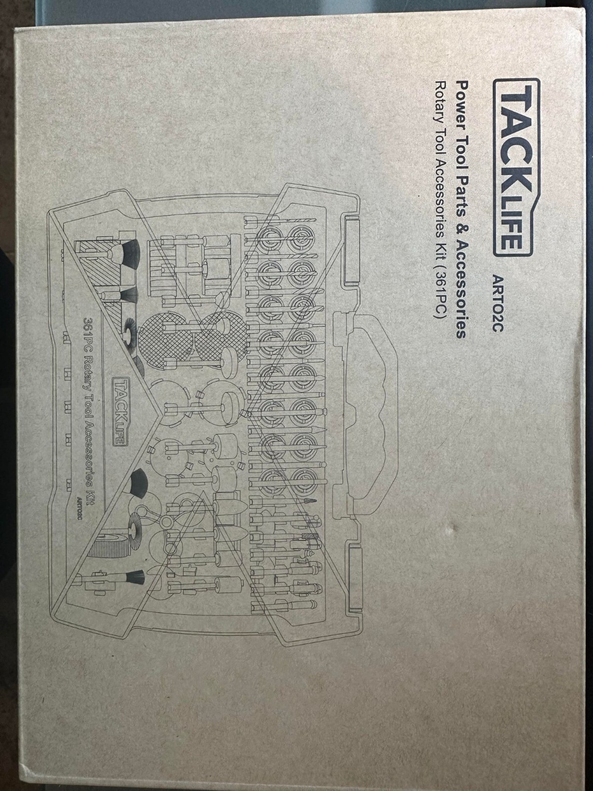 TACKLIFE – Rotary Tool Accessories Kit 361 Pieces Universal Fitment – ART02C