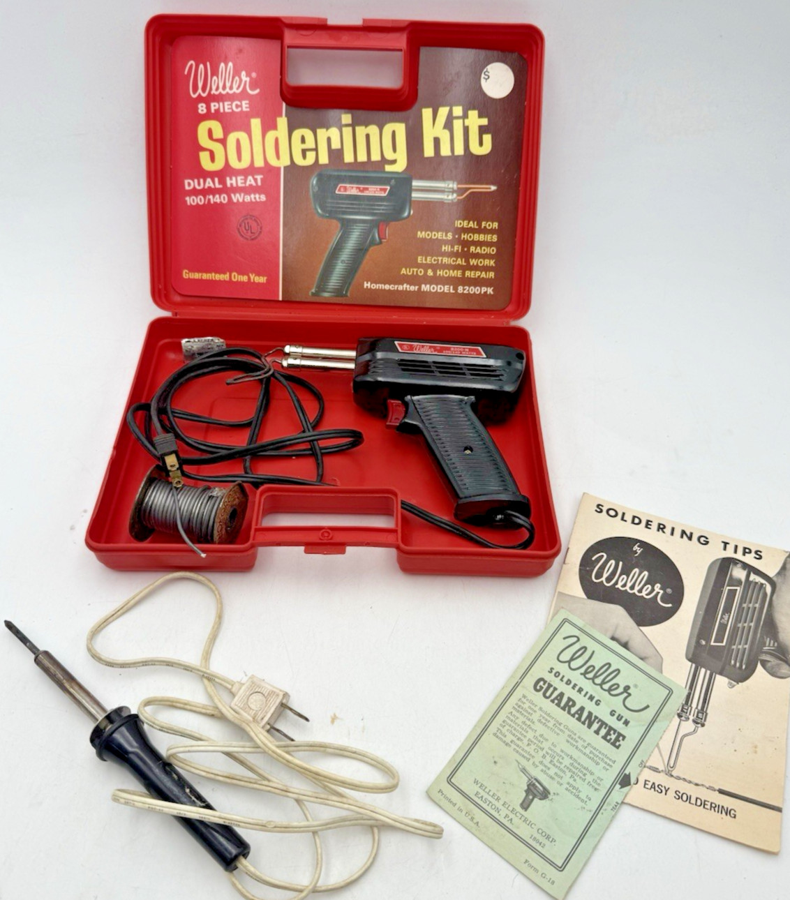 Vtg Weller 8200-N 100/140 Watts Soldering Gun + Bonus Soldering Iron TESTED VGUC
