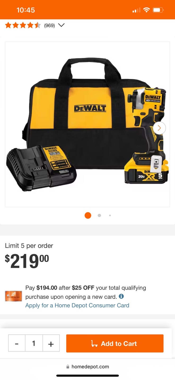 DeWalt DCF850P 20V Brushless Impact Driver Kit