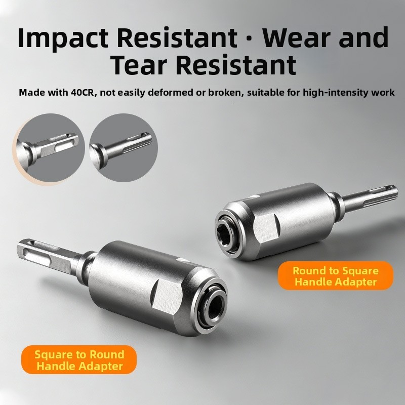 Rotary Drill Bit Adapter 40CR Material 3.8 x 15.5 cm Hex to Round Shank