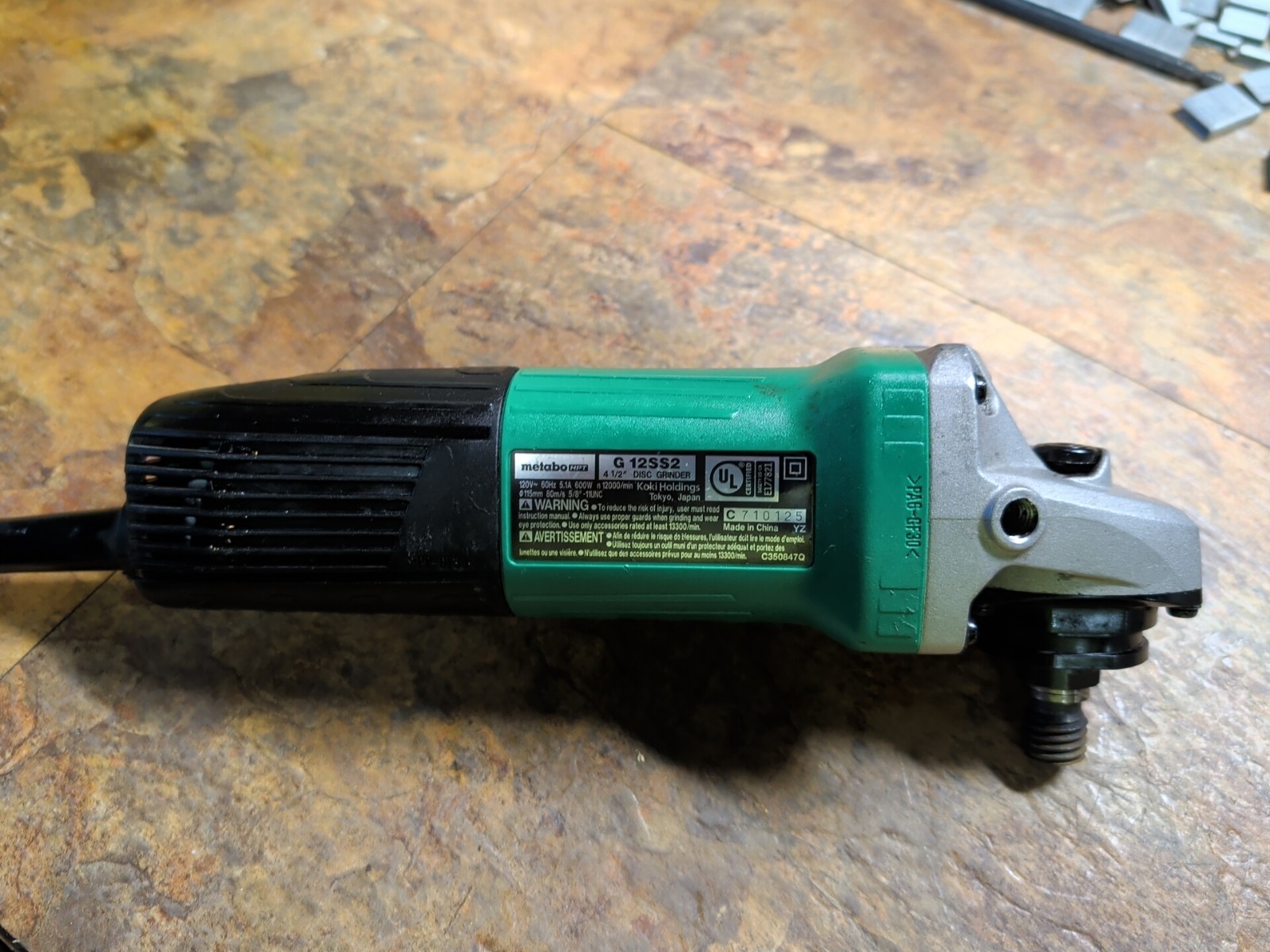 Metabo HPT Angle Grinder G12SS2 4.5in 5.1A Black