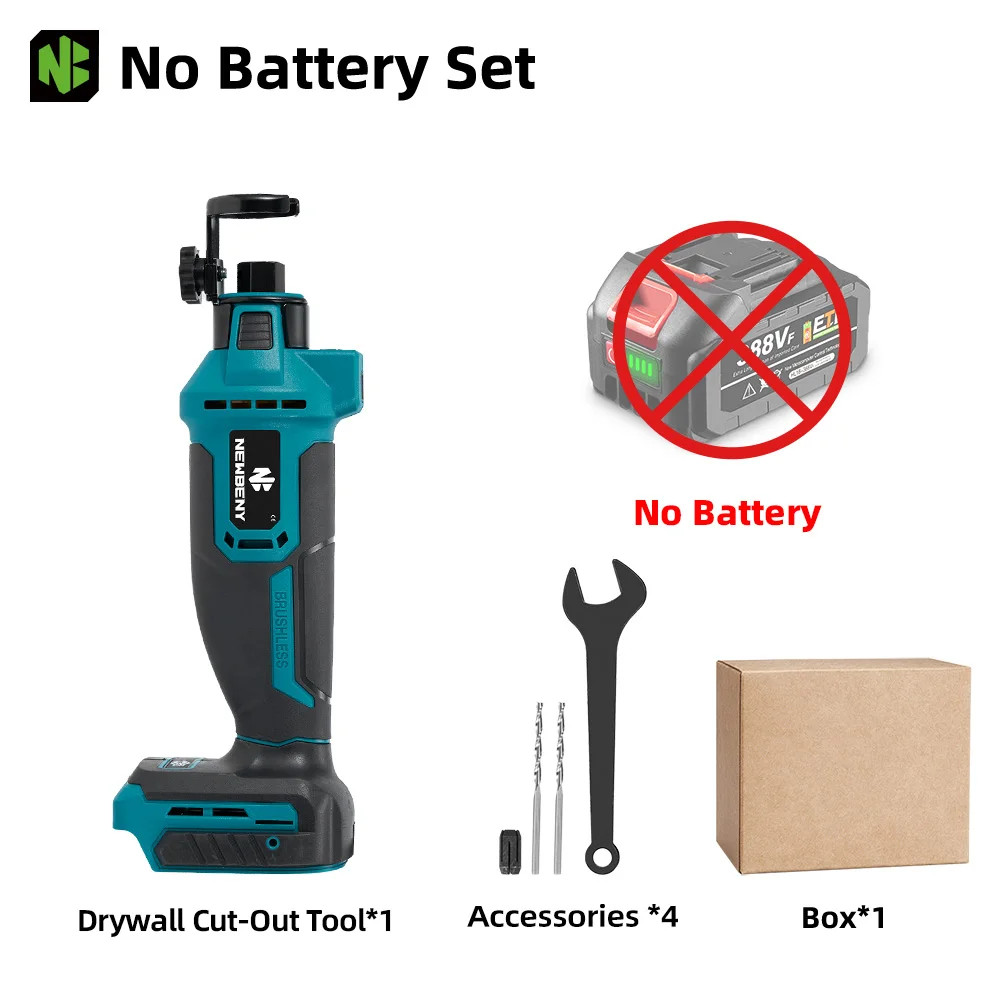 NEWBENY 3 Gears Brushless Electric Drywall Cut Out Tool Cutting Woodworking Dryw