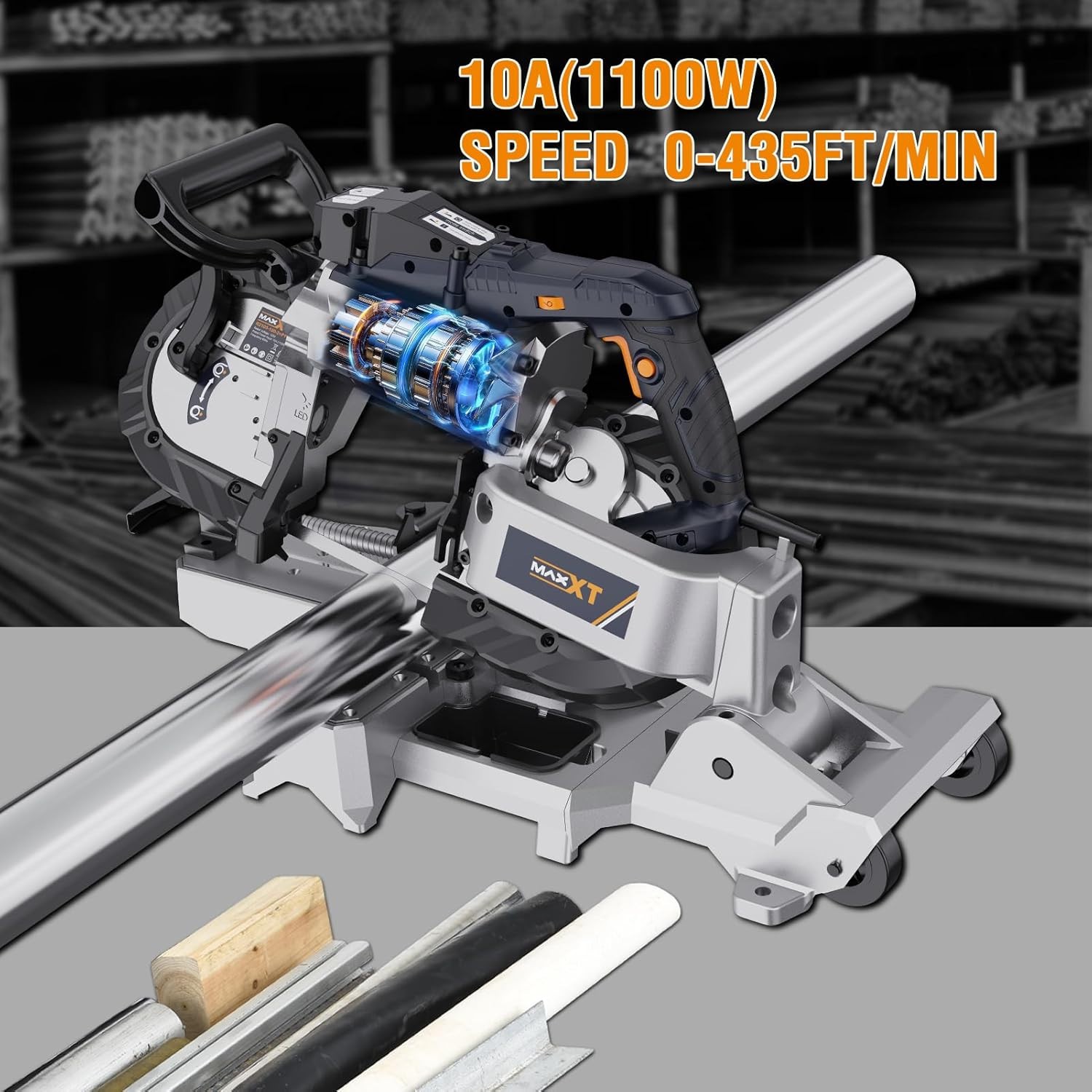MAXXT 10A 5&Prime; Deep Cut Portable Band Saw Variable Speed w/ Base