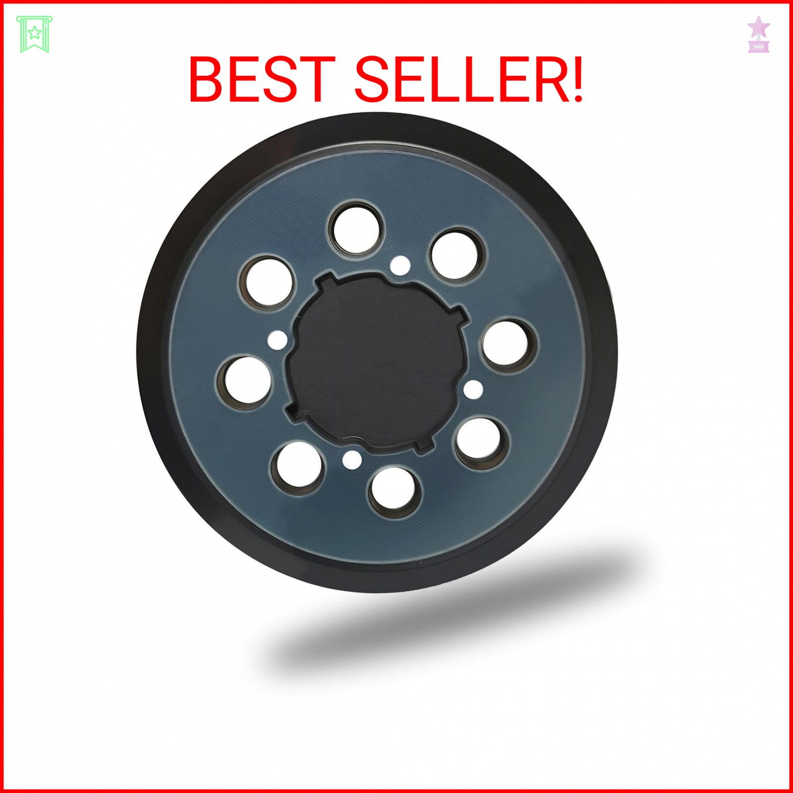 5&Prime; 8 Hole Hook and Loop Replacement Sander Pad for Dewalt Random Orbital Sander,