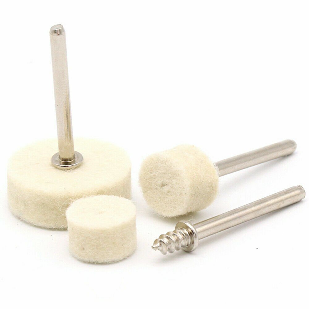 13/25mm Felt Polishing Pads Buffing Wool Wheel Bob 1/8 » Shank for Dremel Rotary