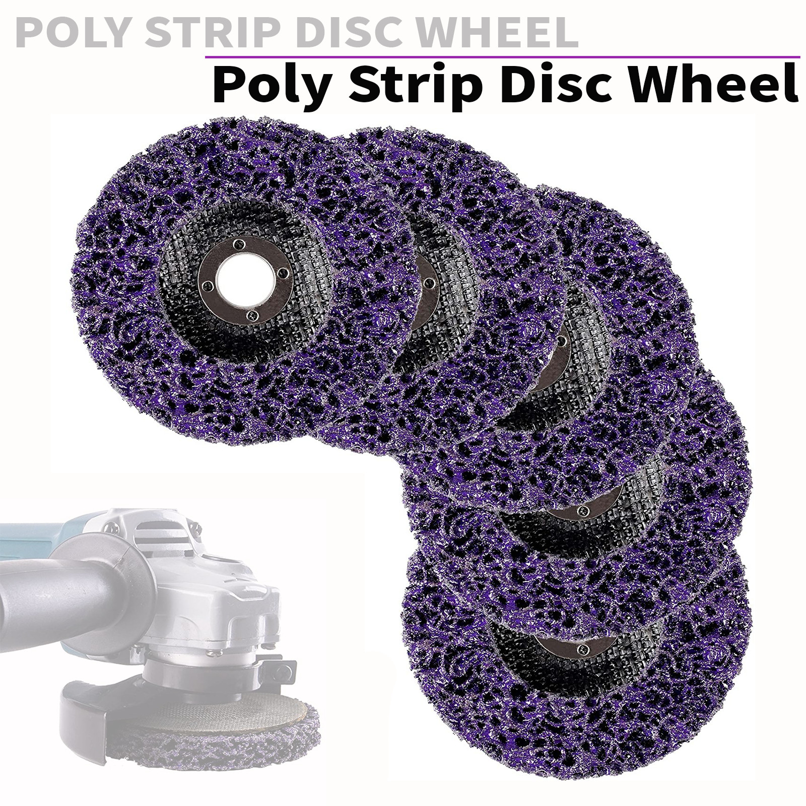 5Pcs 125mm Poly Strip Disc Diamond Grinding Wheel For Rust Removal Angle Grinder