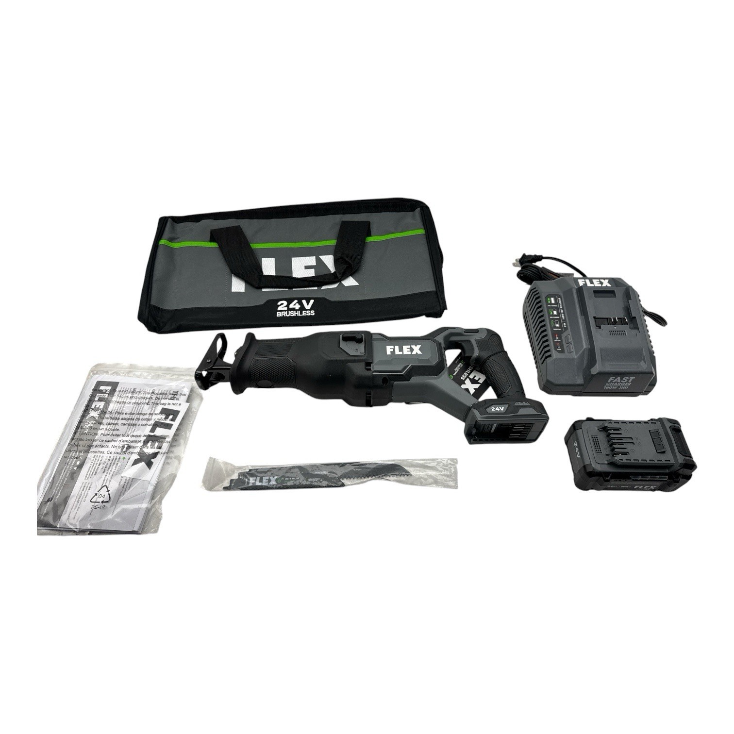 Flex 24V Reciprocating Saw Kit w/Battery and Charger and Bag FX2271-1C (OB)