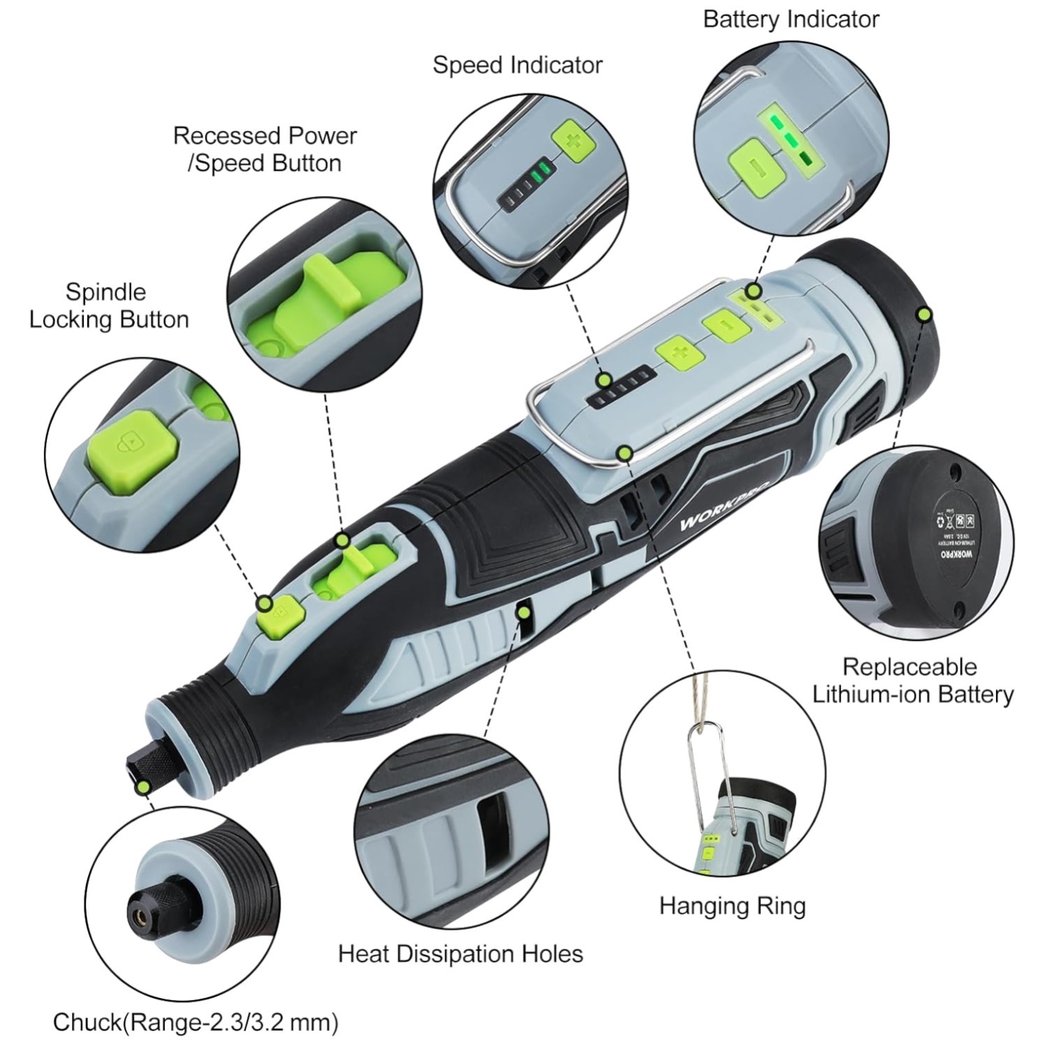 Cordless Rotary Tool for DIY Crafts | 5 Speeds, 114 Tools