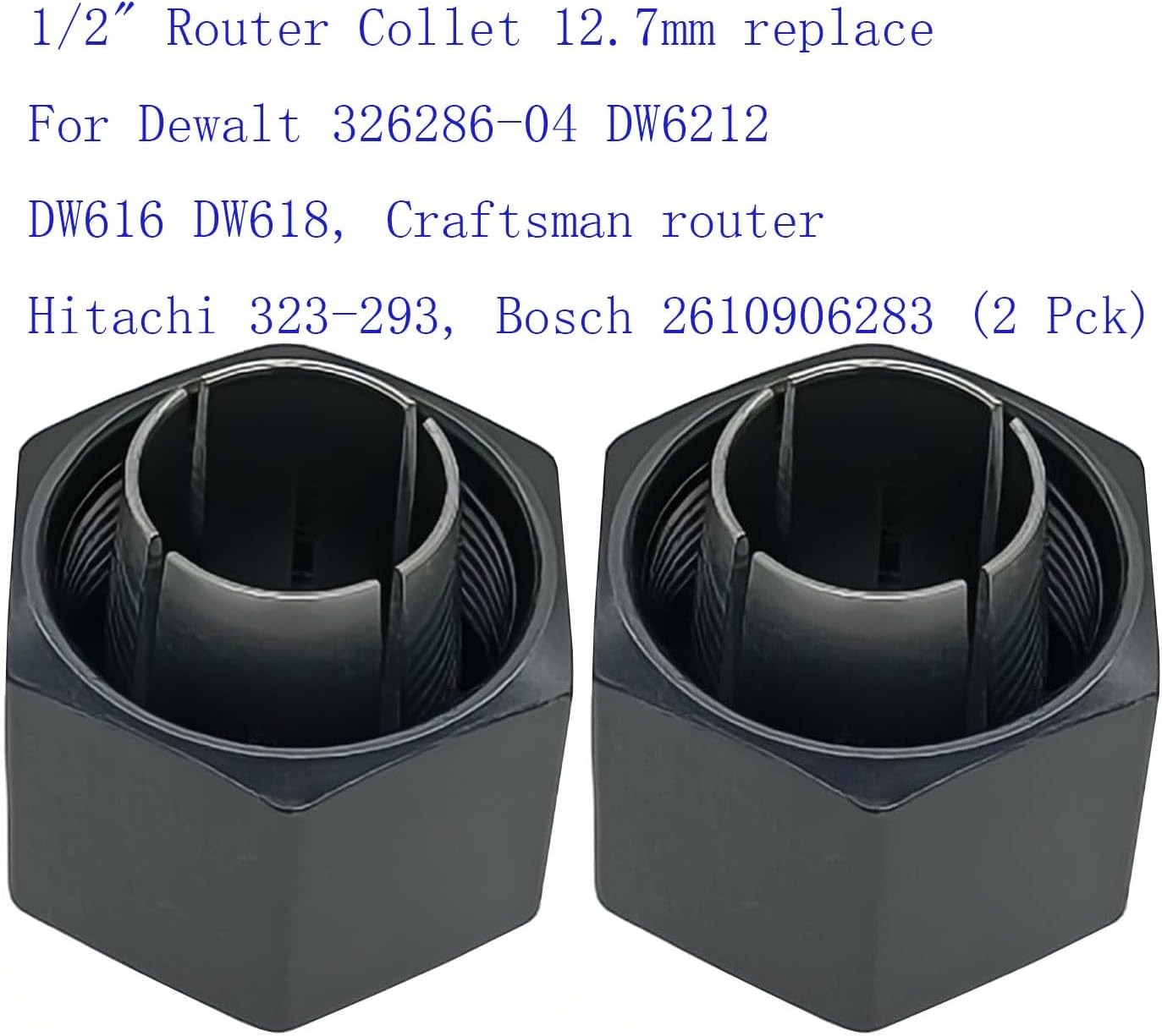 1/2&Prime; Router Collet 12.7mm replace For Dewalt 326286-04 DW6212 DW616 DW618, Craft