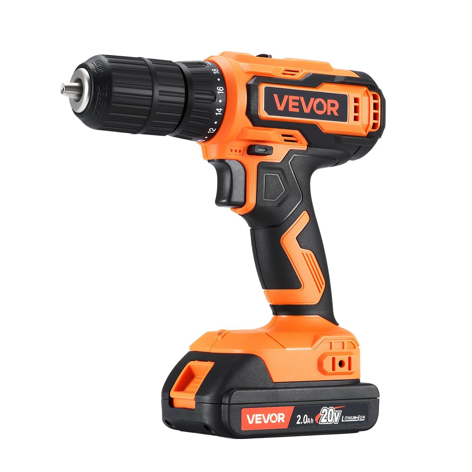 1/2in Metal Chuck Cordless Drill Driver with Dual-Speed Variable and Belt Clip