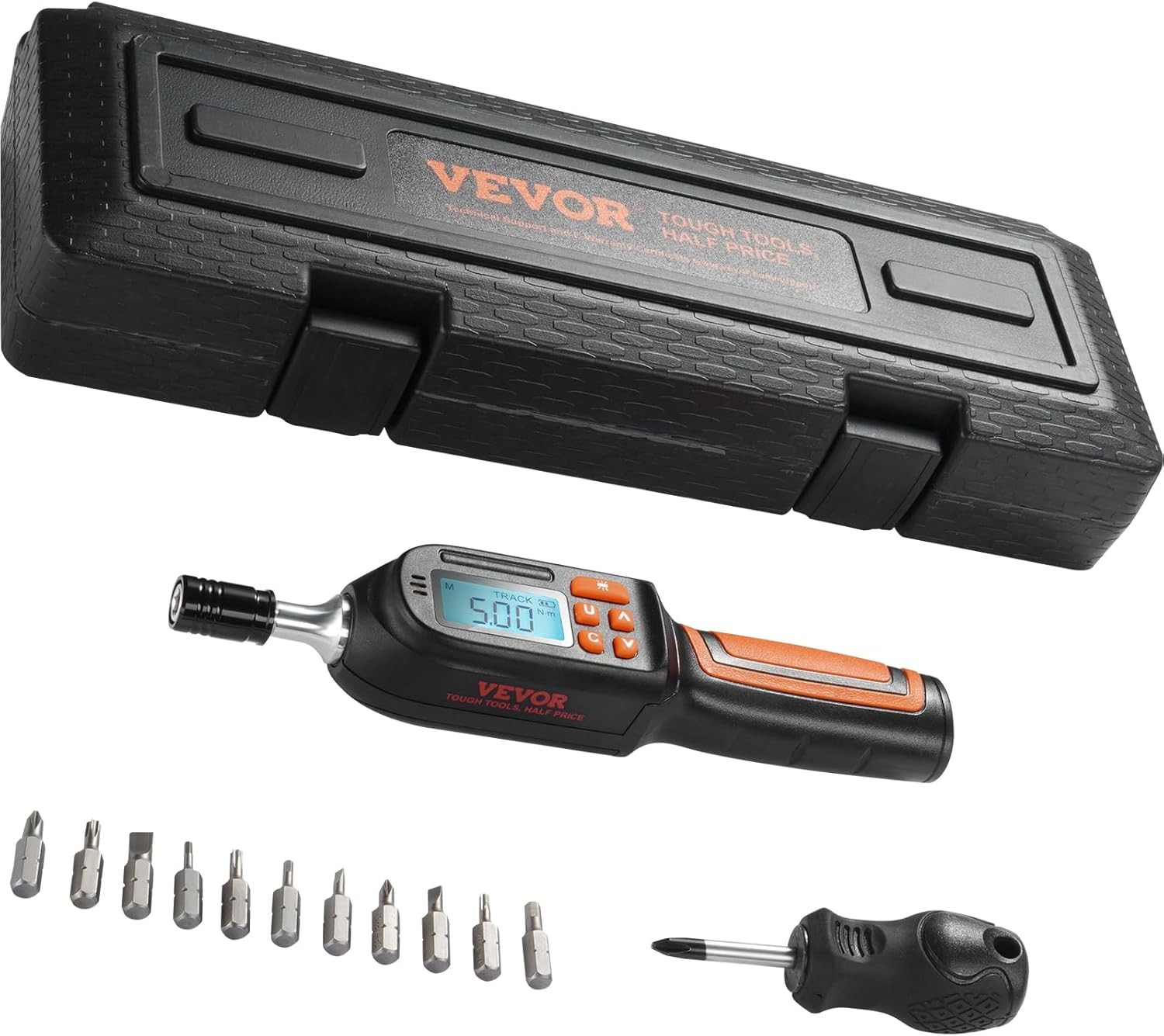 VEVOR Digital Torque Screwdriver, 1/4&Prime; Drive Ultra 2.65-70.67 in-lb, Black