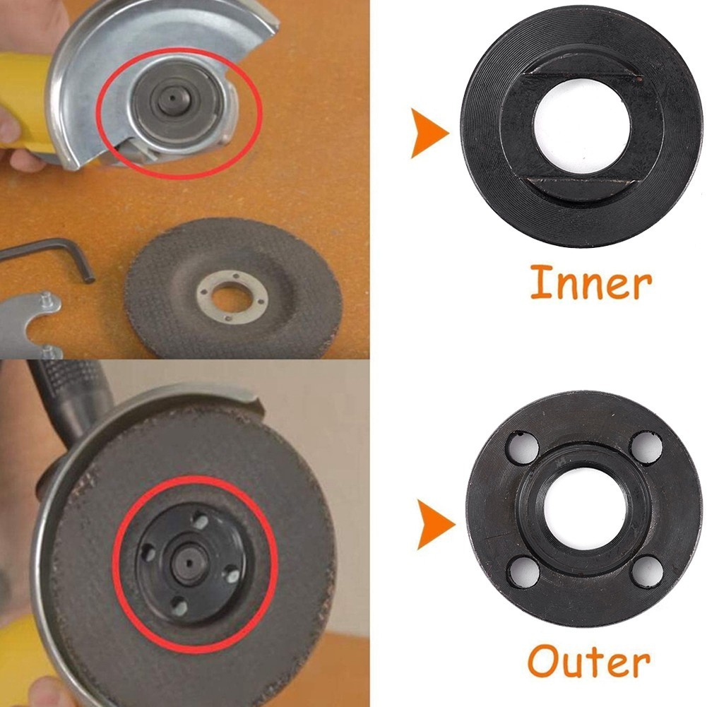 M16-Thread Replacement Angle Grinder Parts Inner Outer Flange Nut Set Tools*2