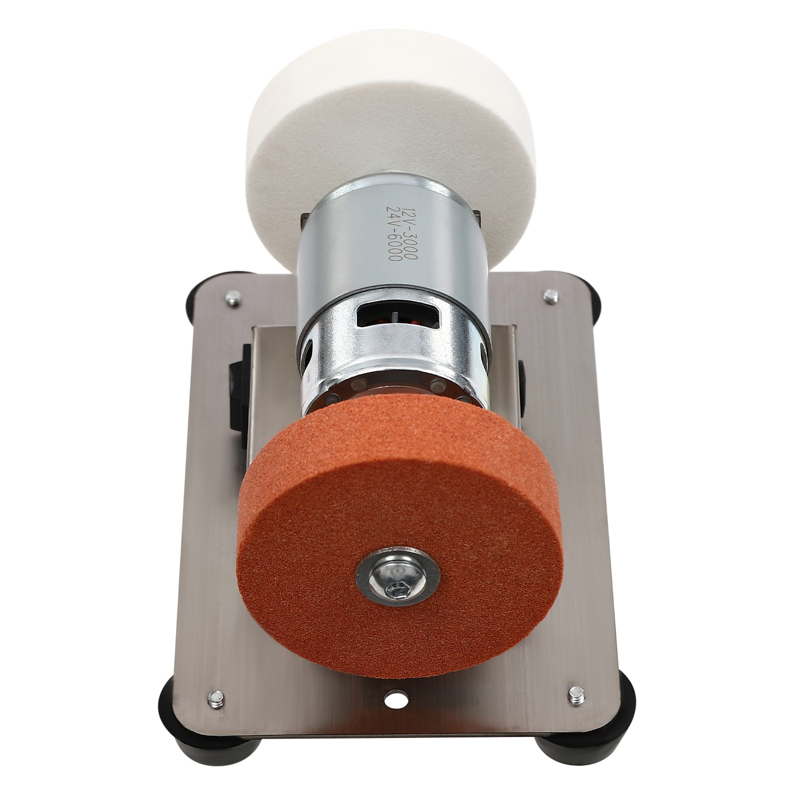 96W Compact Benchtop Grinder Sander, Variable 3000-6000 RPM, 2×70mm Wheels
