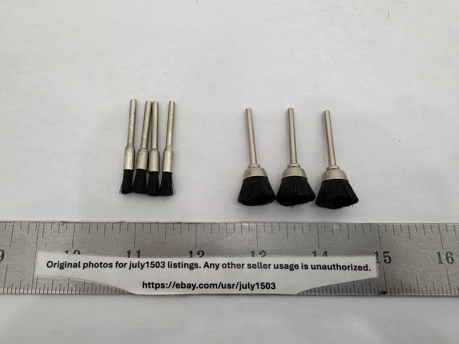 (7) NEW Nylon Bristle Brushes for Dremel – 1/8&Prime; + 1/2&Prime; Sizes (EQ)