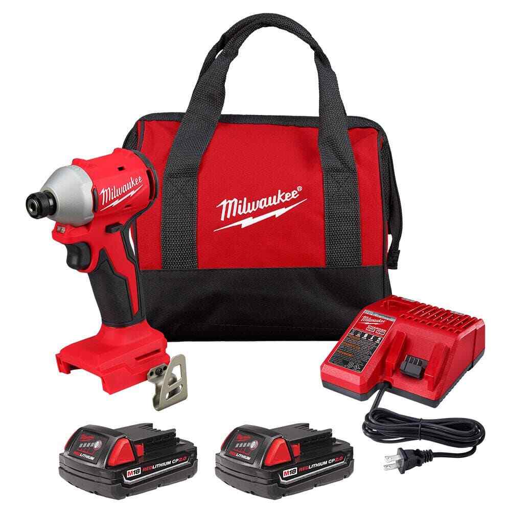 Milwaukee M18 18V Lithium-Ion Brushless Cordless 1/4 in. Impact Driver Kit with