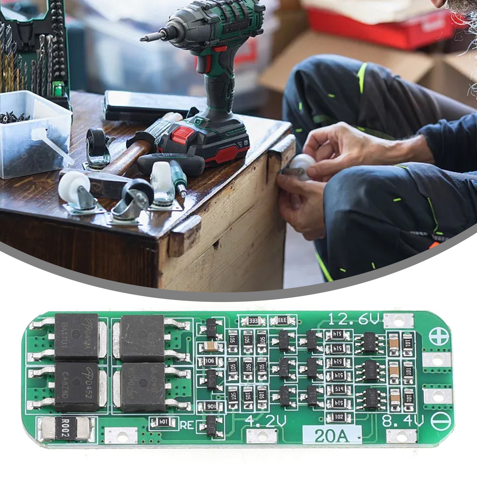 Protection Board Li-ion 12.6V 20A 59x20x3.4mm Protection Board