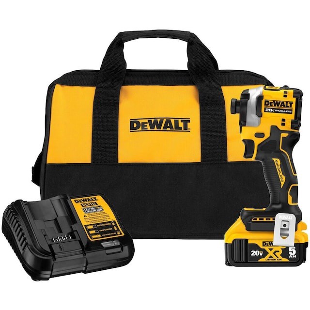 DeWALT Atomic 20V 1/4&Prime; Impact Kit w/ bag, 5Ah Battery & Charger DCF850P1 2025