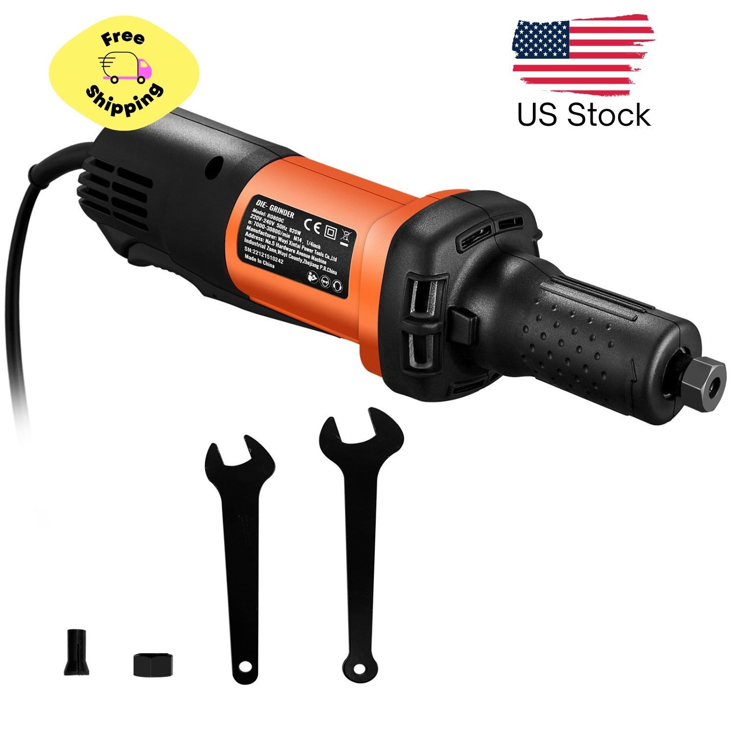 Die Grinder, 1/4&Prime; Collet Variable Speed (7000-30000RPM), Heavy Duty Electric
