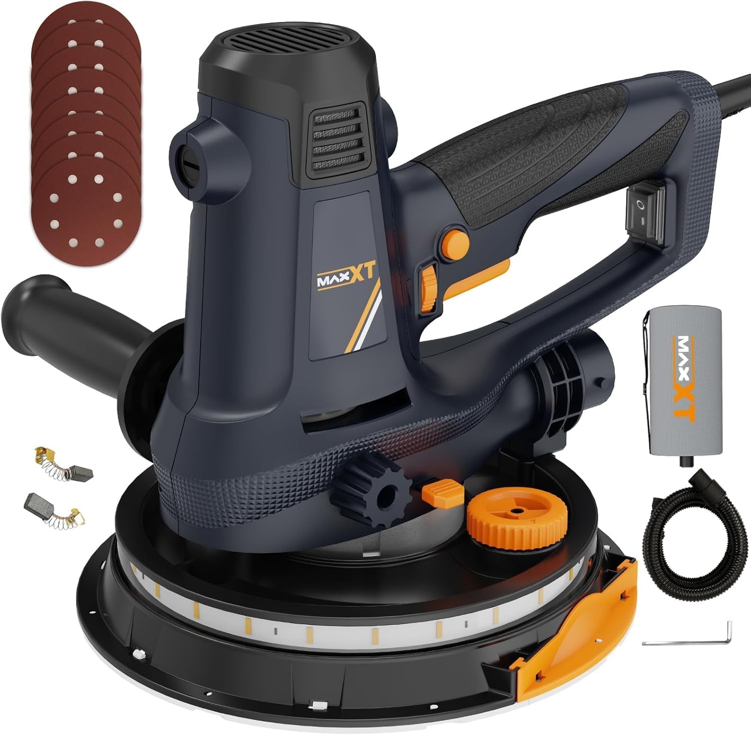 Electric Drywall Sander, 810W Variable Speed, Self-Dust Extraction, Adjustable