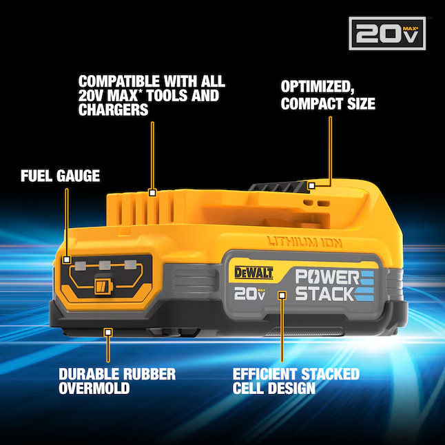 DEWALT POWERSTACK DCF840E1 20V MAX 1/4&Prime; BRUSHLESS CORDLESS IMPACT DRIVER KIT