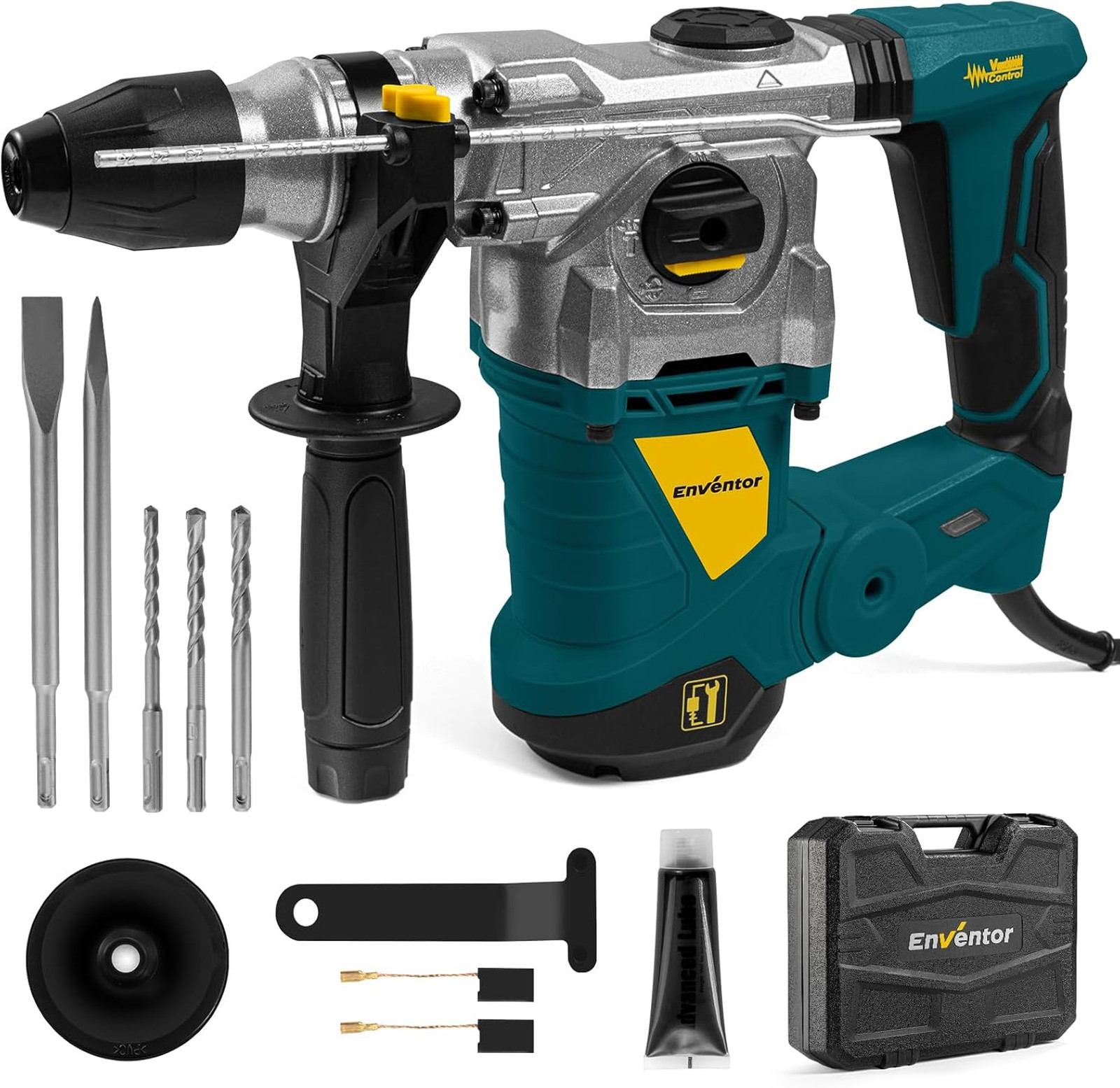 Rotary Hammer Drill with Safety Clutch 13A 1-1/4 Inch SDS Plus Heavy Duty 4