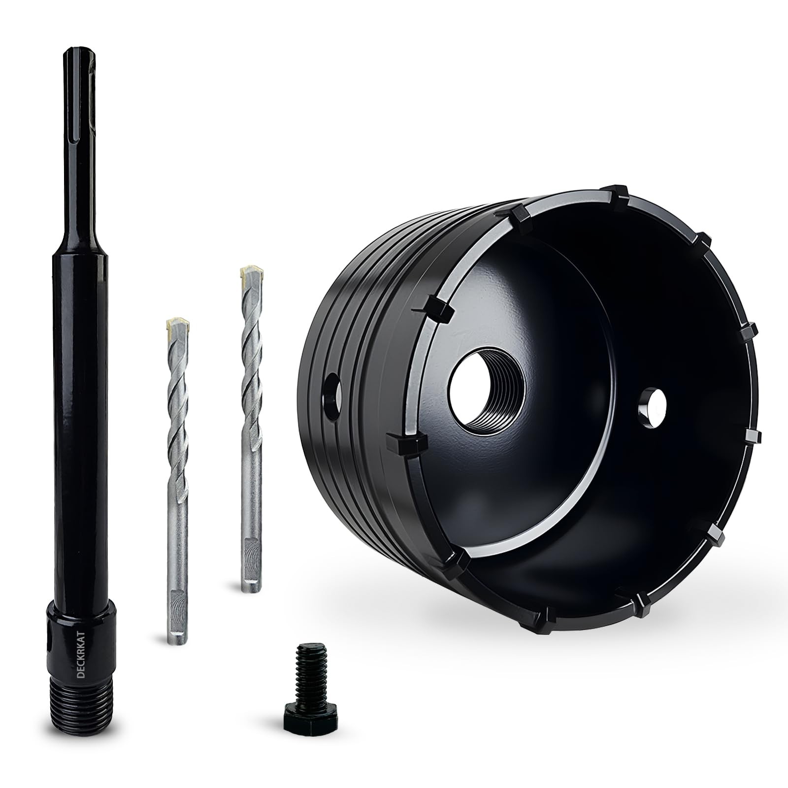 DECKRKAT 95mm Concrete Hole Saw Kit SDS Plus Carbide Cutter for Masonry Brick